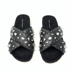 Rebecca Minkoff Black Theo Jewels Leather Sandal